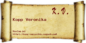 Kopp Veronika névjegykártya